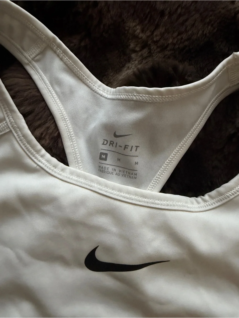 Nike White Racerback Dri-FIT Sports Bra